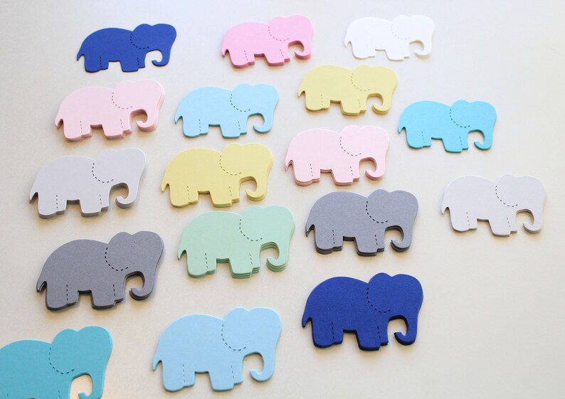 60 Elephant Die Cuts Card Stock Elephant Cut Outs school Etsy