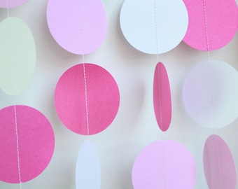 Baby Shower Decorations, Paper Garland,  Its' A Girl, Baby Girl, Shower Banner Pink Baby Shower Decor, Pink and White Baby Shower