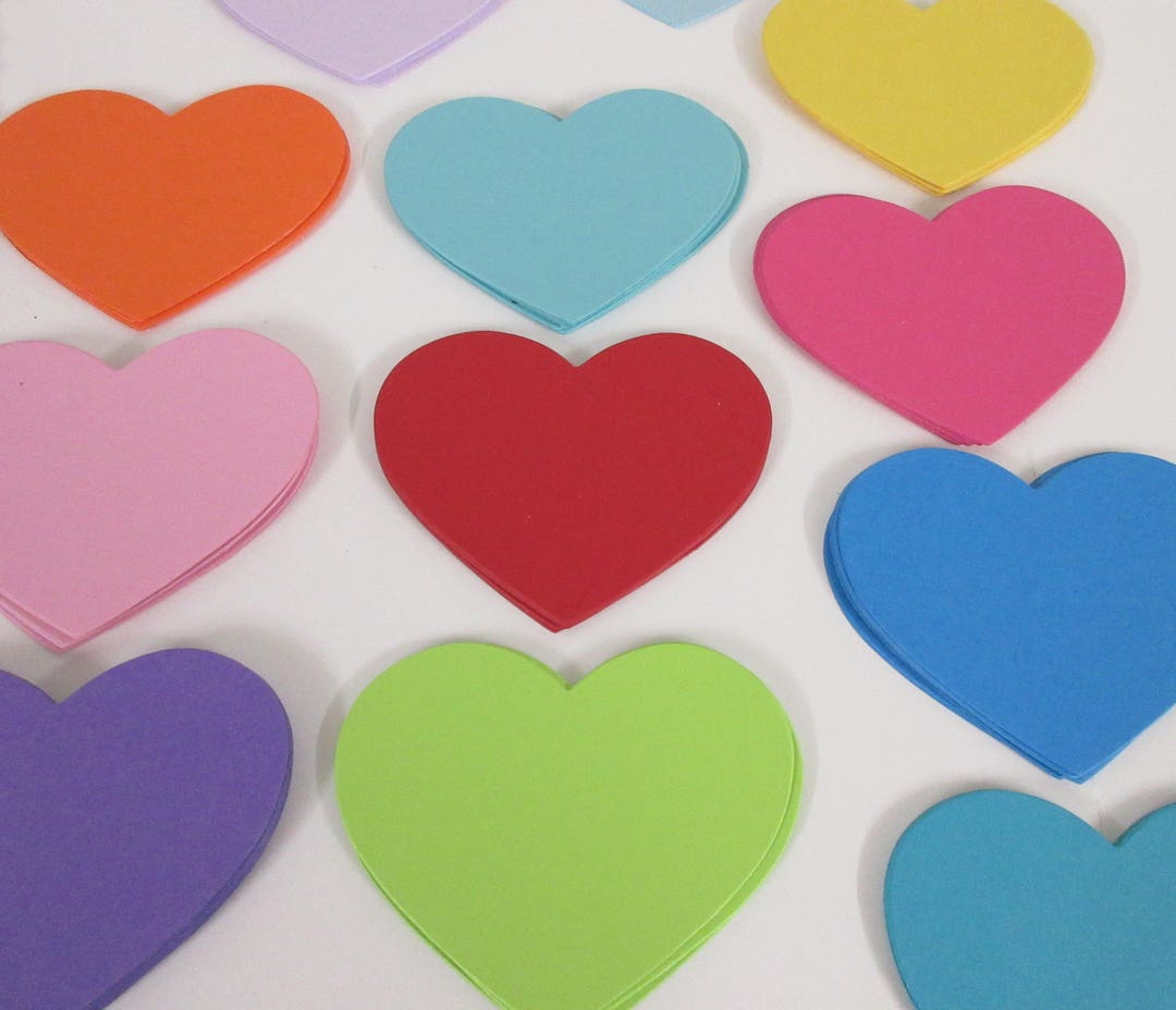 30 Heart Die Cuts Card Stock Heart Cut Outs, Heart Place Cards, Wedding