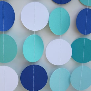 Ocean Theme -Baby Shower Decoration- paper garland, circle garland, party decor, boy baby shower, whale shower, ocean theme, nautical decor