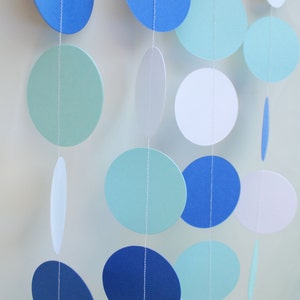 Paper Garland, Baby Boy, Baby Shower Decoration, Ocean Theme Shower, Blue and White Baby Shower, First Birthday Decorations