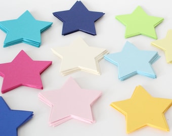 30 Die Cut Stars-PICK YOUR COLORS , school supply favor tag, craft project supplies, party decor, die cut, paper star, scrapbooking