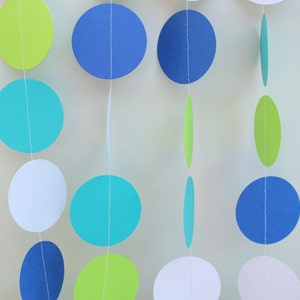 Garland - Baby Shower Decor, Ocean Theme, Boy Baby Shower, Circle Dot Garland, Shower Decoration, Gender Neutral Decor, Birthday Party Decor