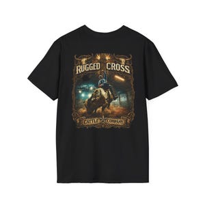 Rugged Cross Cattle Company graphic T-Shirt | Western Bull Ranch design