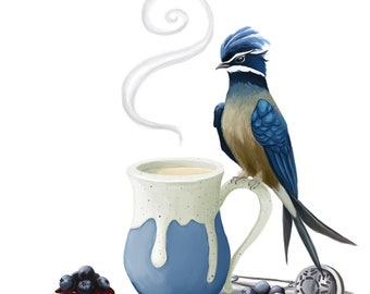 White tea, blueberry tarts, and a Whiskered Treeswift