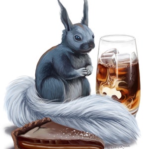 Iced Coffee, a chocolate caramel tart, and a Kaibab Squirrel image 1