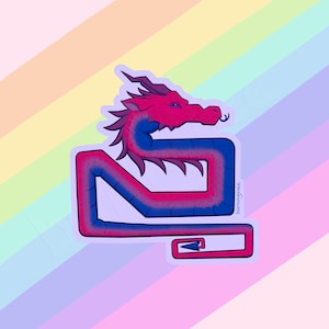 Bi Pride Dragon Sticker - LGBTQIA, Pride, Queer, Bisexual, Subtle Pride Flag
