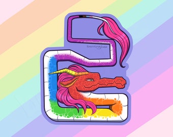 Rainbow Pride Dragon Sticker - LGBTQIA, Pride, Queer, Gay, Trans, Subtle Pride Flag