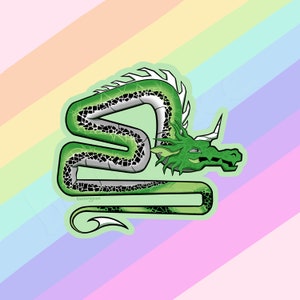 Aro Pride Dragon Sticker - LGBTQIA, Pride, Queer, Aromantic, Subtle Pride Flag