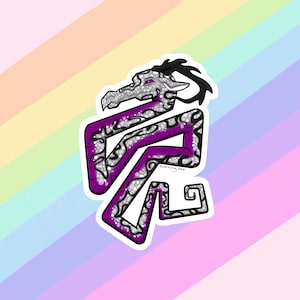 Ace Pride Dragon Sticker - LGBTQIA, Pride, Queer, Asexual, Subtle Pride Flag