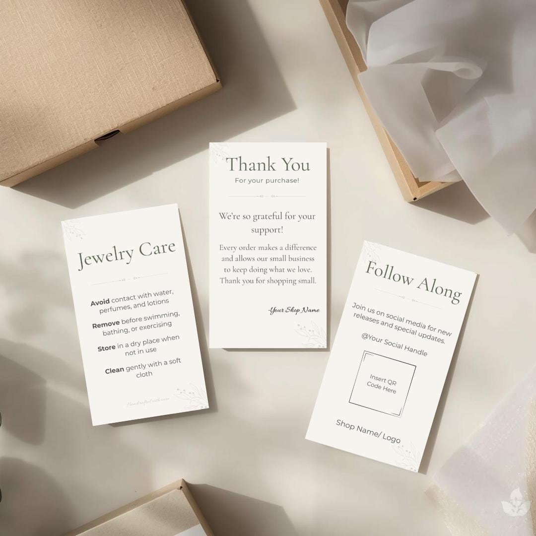 Packaging Card Inset Editable Packaging Insert Card Kit | Small Business Branding (canva ...