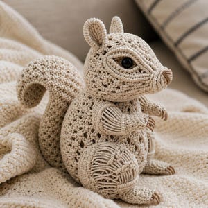 Macrame Squirrel Pattern PDF, Woodland Animal Tutorial, DIY Forest Decor, Cute Squirrel Macrame Pattern, Digital Download