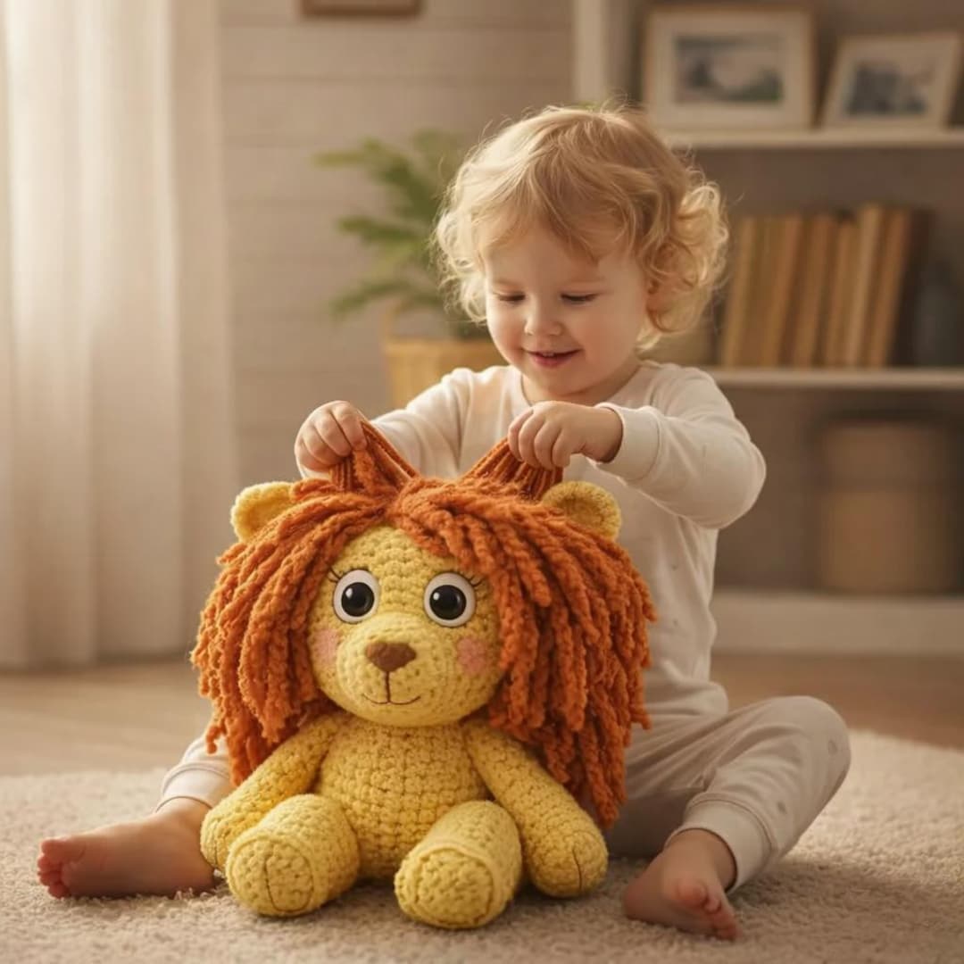 Fluffy Lion Amigurumi Crochet Pattern PDF | Cute Safari Lion Plush ...