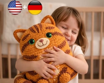 Crochet Cat Pillow Pattern PDF | Cute Amigurumi Cat Cushion | Easy Crochet Pillow Tutorial | Instant Download