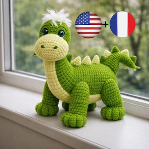 T-Rex Häkelanleitung PDF | Dinosaurier Amigurumi Spielzeug | Süßer Dino Plüsch | Anfängerfreundlich | Einfach häkeln | Sofort Download