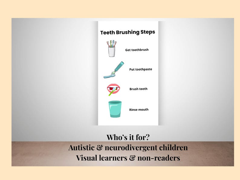 Teeth Brushing Visual Steps Printable Autism Hygiene Chart | Special ...