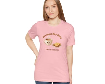 Brewing Joy Daily Tee | kawaii coffee pun, butter toast graphics