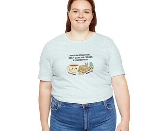 Procrastination: Self-Care or Career Philosophy Tee | Low-Stakes Humor, Retro Bubbly