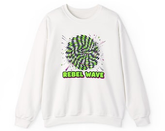 Rebel Wave warped checker print Sweatshirt | dizzy checker pattern, mod graphic