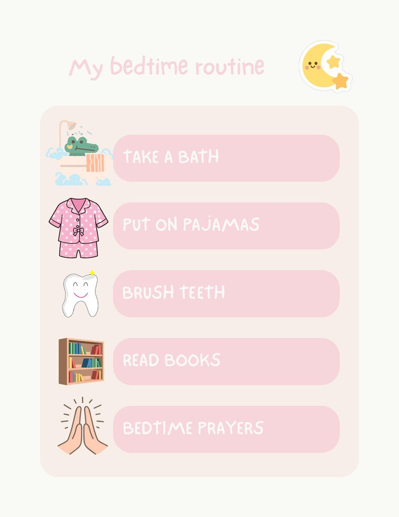 Girl's Christian Routine Chart | Morning & Bedtime Routine - Etsy