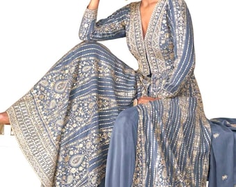 Chinon Silk  Embroidered Bollywood Style  Designer Gowns