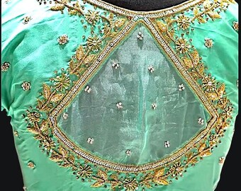 Embroidered  Maggam Aari Work Saree/Lehenga Blouse |Made to order and customised for the buyer
