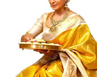 Soft Tissue Silk Saree kanjivarm style