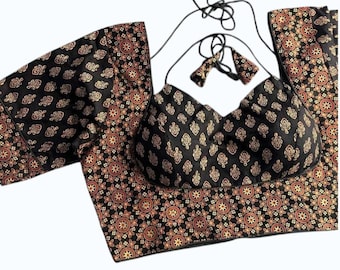 Ajrakh Cotton  Readymade Blouses Mumtaz style double dori