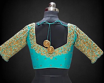 Heavy Maggam Aari Embroidery Work Saree/Lehenga Designer Blouse |Made to order with custom letters for the buyer| wedding party festive wear