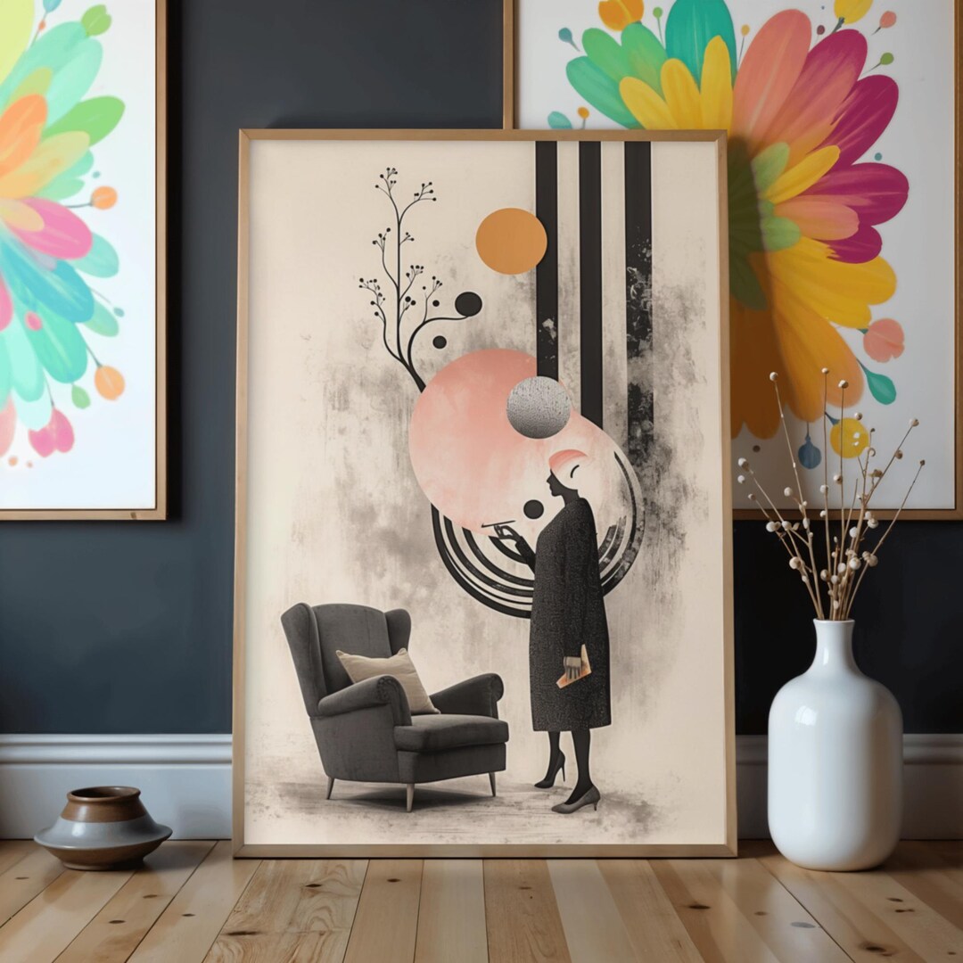 Modern Abstract Woman Wall Art Print – Minimalist Neutral Boho ...