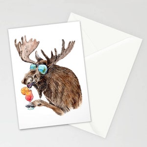Vakantie eland - blanco wenskaart 5'' x 7'' briefkaart vakantie zomervakantie chill rust zonnig zomertijd aan zee oceaan