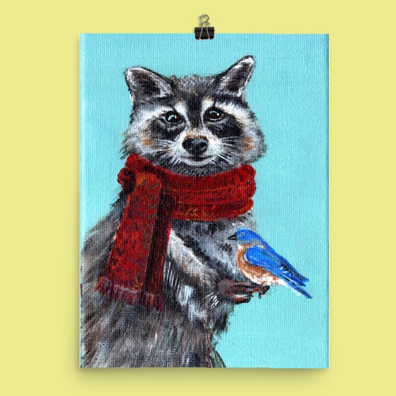 Raccoon Acrylic Painting