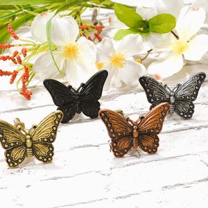 Antique Silver Butterfly Knob, Monarch Drawer Pull, Insect Door Handle, Garden Cabinet Hardware
