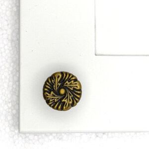 Antique Brass Victorian Leaf Knob, Floral Cabinet Hardware