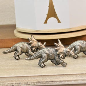Dinosaur Knob, Triceratops drawer pull, Nursery Door Handle, Furniture Hardware