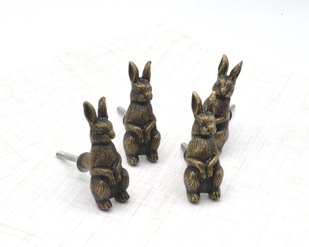 Bronze Rabbit Drawer Pull, Bunny Furniture Knob, Nursery Dress Hardware ...