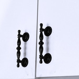 Black beaded drawer pull, 3 1/2" Inch Centers, Cabinet Hardware