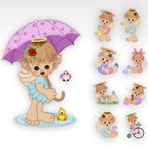 Angel Machine Embroidery Designs - Precious Angel - SET of 9