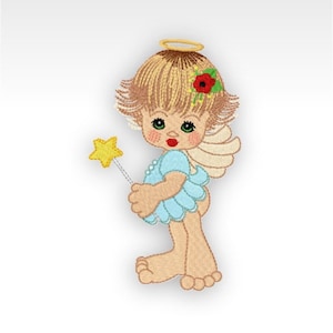 Angel Machine Embroidery Design - Precious Angel 1 4x4