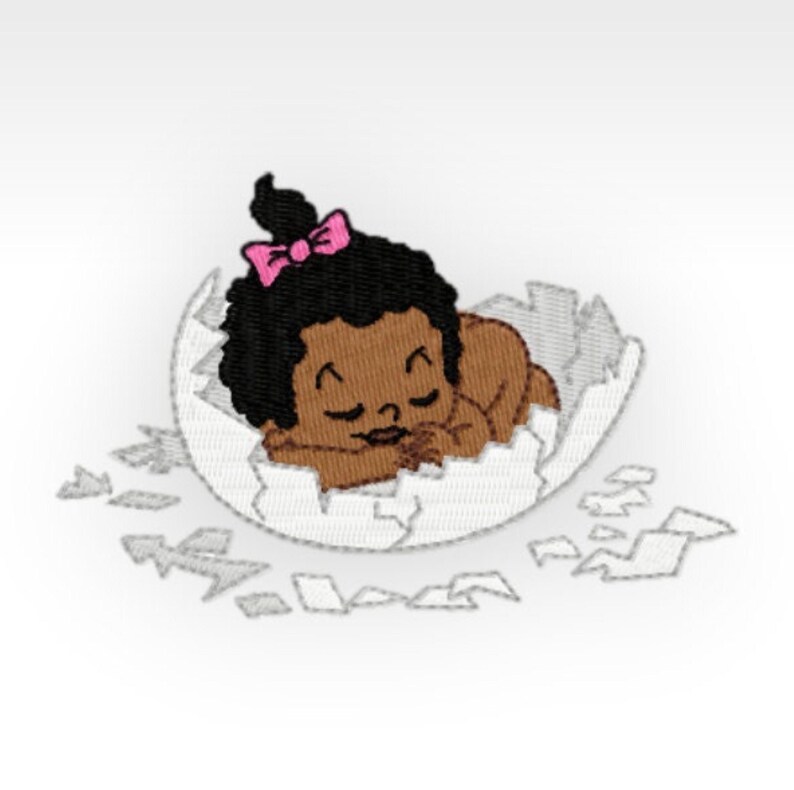 African baby hatchling embroidery design.