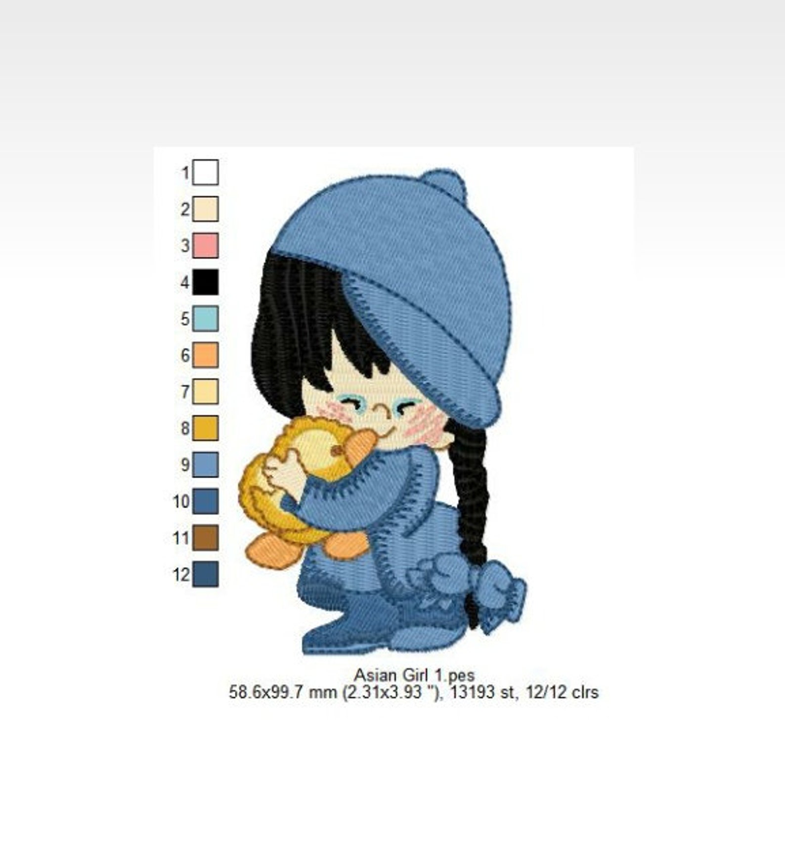 Little Girl Machine Embroidery Design Rainy Day Girl 4x4 Etsy UK