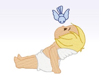 Baby Angel Embroidery Design: 4x4" Hoop (Digital Download)
