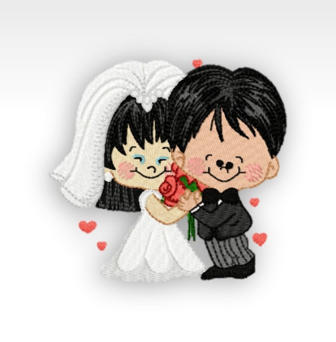 Wedding Machine Embroidery Design Wedding Couple 7 4x4 Etsy UK