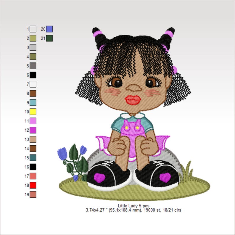 Little Girl Machine Embroidery Designs Little Ladies SET Etsy