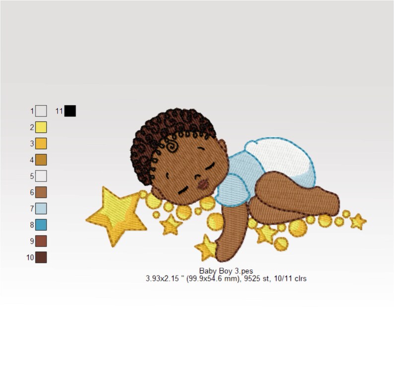 African Baby Boy Machine Embroidery Design Baby Boy 3 4 X Etsy
