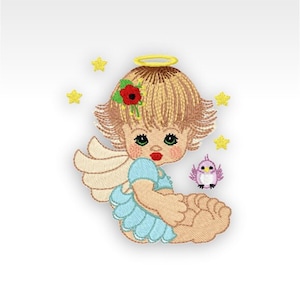 Angel Machine Embroidery Design - Precious Angel 1 4x4