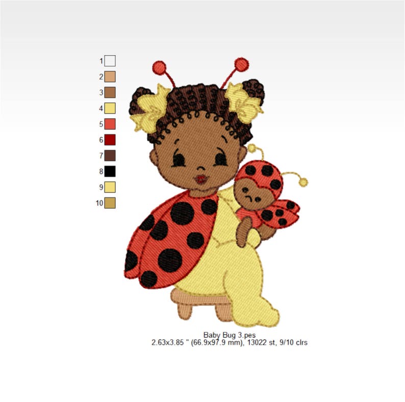 African Baby Machine Embroidery Designs Baby Bugs Set of 10 Etsy