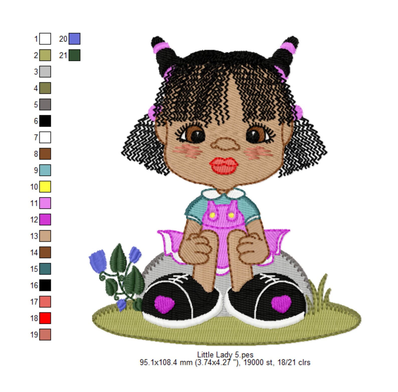 Little Girl Machine Embroidery Design Little Lady 5x5 Etsy