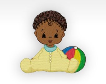 African Baby Machine Embroidery Design - Baby 8. 4x4" hoop