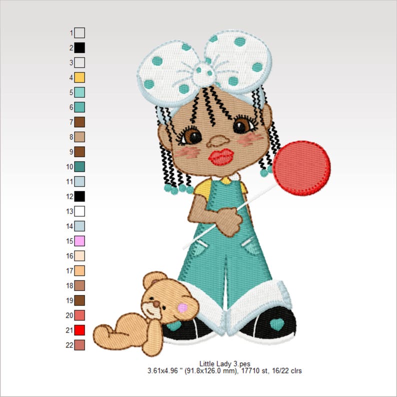 Little Girl Machine Embroidery Designs Little Ladies SET Etsy